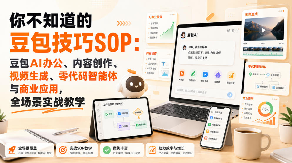 你不知道的豆包技巧SOP：豆包AI办公、内容创作、视频生成、零代码智能体与商业应用，全场景实战教学-西蒙学社