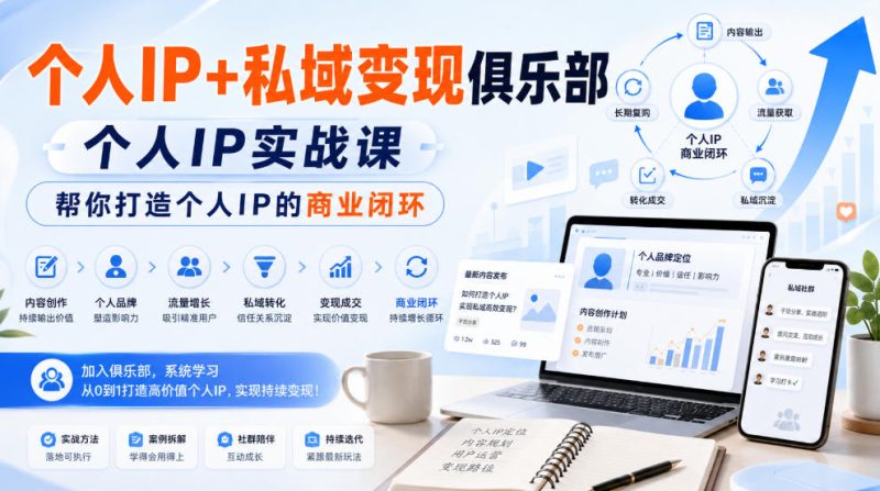 个人IP+私域变现俱乐部,个人IP实战课,帮你打造个人IP的商业闭环-西蒙学社