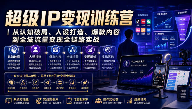 超级IP变现训练营｜从认知破局、人设打造、爆款内容到全域流量变现全链路实战-西蒙学社