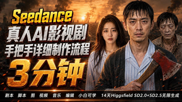 3分钟真人AI影视剧怎么做？SD 2.0手把手完整制作流程｜Higgsfield 14天SD 2.0/2.5无限生成-西蒙学社