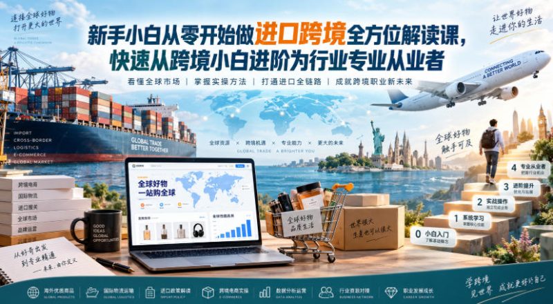 新手小白从零开始做进口跨境全方位解读课,快速从跨境小白进阶为行业专业从业者-西蒙学社