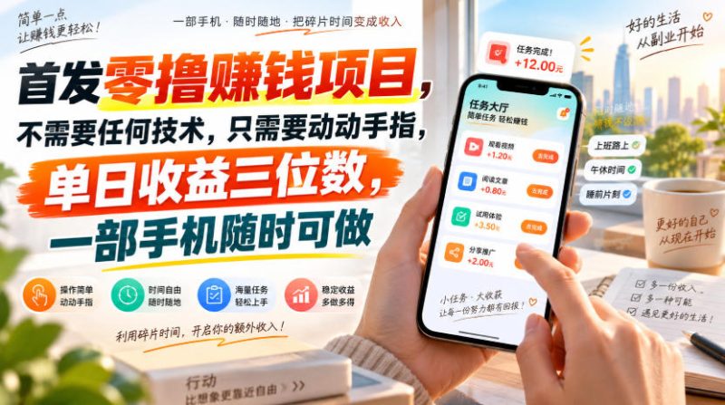 首发零撸賺钱项目,不需要任何技术,只需要动动手指,单日收益三位数,一部手机随时可做【揭秘】-西蒙学社