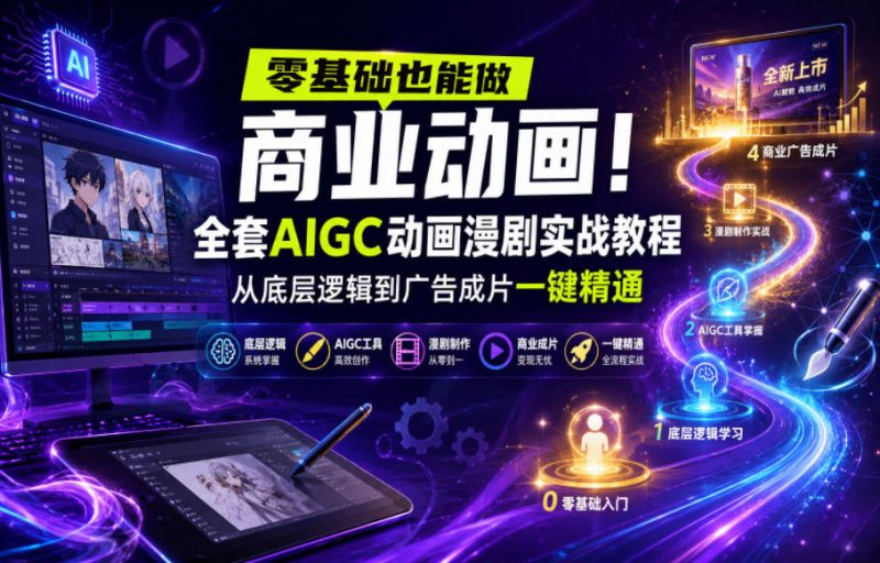零基础也能做商业动画！全套AIGC动画漫剧实战教程，从底层逻辑到广告成片一键精通（更新0905）-西蒙学社