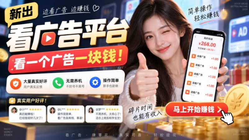 新出看广告平台,看一个广告一块钱,大量真实好评!无需养机、不会黑号,操作简单【揭秘】-西蒙学社