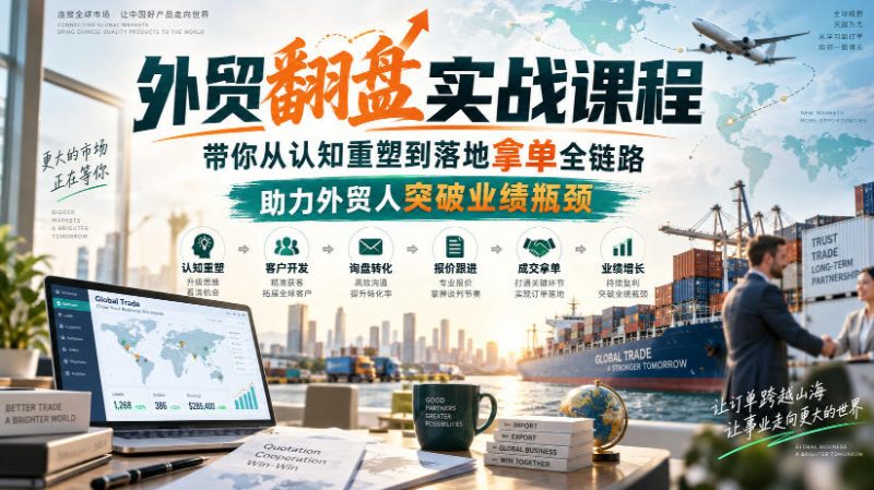 外贸翻盘实战课程,带你从认知重塑到落地拿单全链路,助力外贸人突破业绩瓶颈-西蒙学社