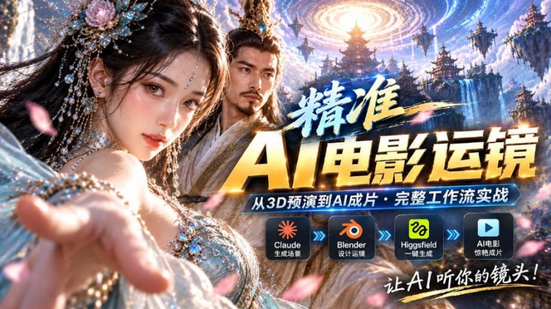 AI视频终于能精准运镜了!Claude+Blender+Higgsfield免费插件实测-西蒙学社