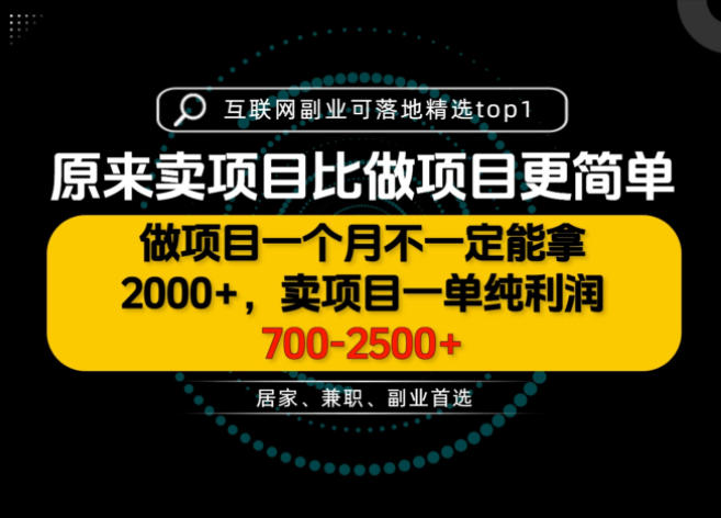 一单利润700-2.5K+,为什么我们要卖项目而不是做项目,我们普通人应该怎样开始?【揭秘】-西蒙学社