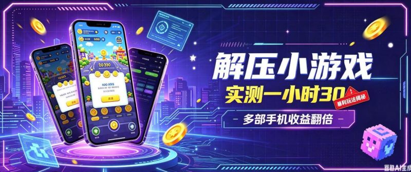 小游戏全流程玩法,实测一小时搞30,简单无脑解压,当天做当天就能看到进账,直接冲就行【揭秘】-西蒙学社