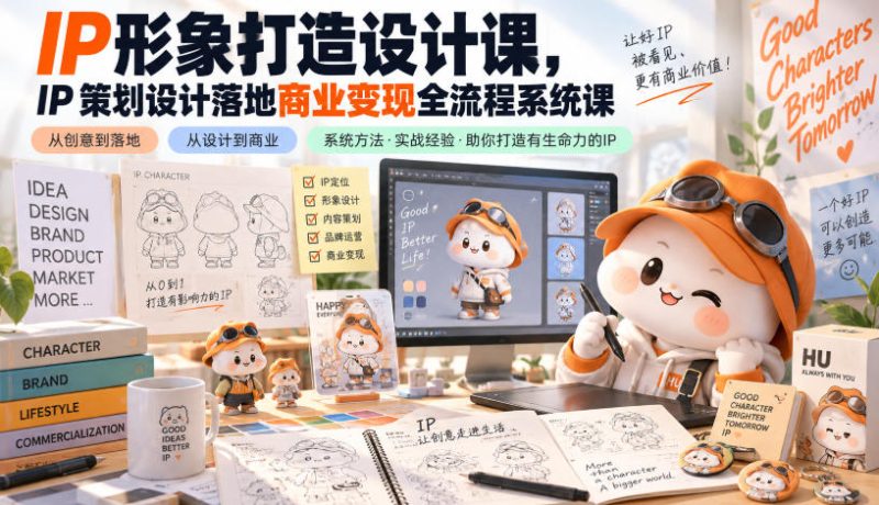 IP形象打造设计课，IP策划设计落地商业变现全流程系统课-西蒙学社