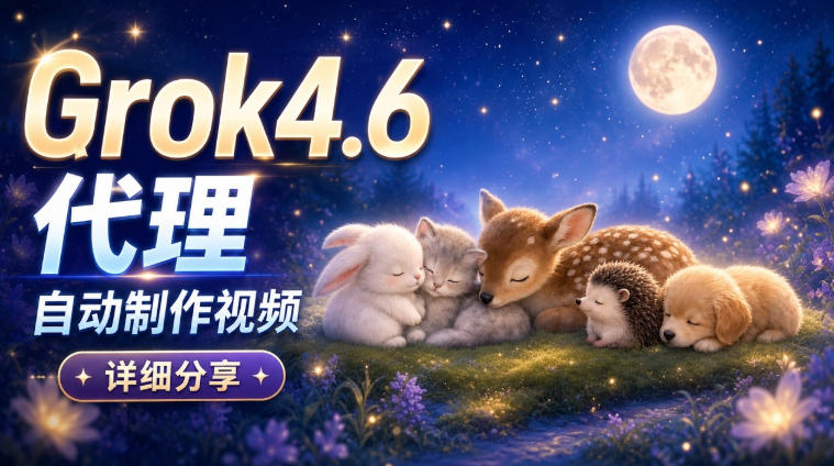 Grok 4.6代理自动制作视频!从提示词到成片全流程详细分享|AI Agent实操分享-西蒙学社