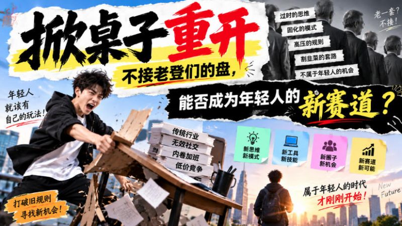 某公众号付费文章:掀桌子重开,不接老登们的盘,能否成为年轻人的新赛道?-西蒙学社