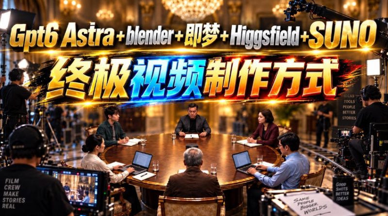 GPT-6 Astra+Blender+即梦+Higgsfield+Suno=终极视频制作方式!-西蒙学社