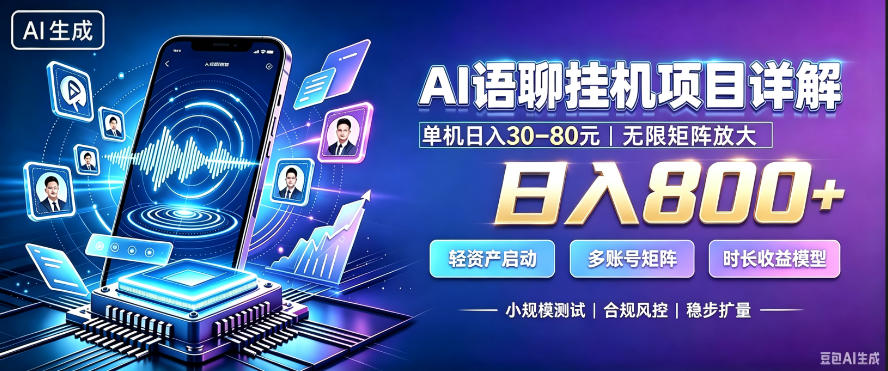 AI聊天挂G项目，日入800+，适用个人副业，支持工作室矩阵操作，放大收益【揭秘】-西蒙学社