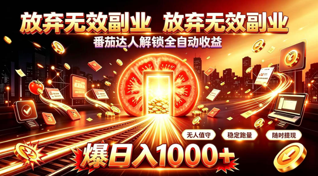 放弃无效副业，番茄达人解锁全自动收益，日入1k+，门槛最低的线上轻资产项目【揭秘】-西蒙学社