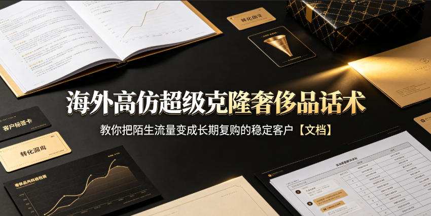 海外高仿超级克隆奢侈品话术，教你把陌生流量变成长期复购的稳定客户【文档】-西蒙学社