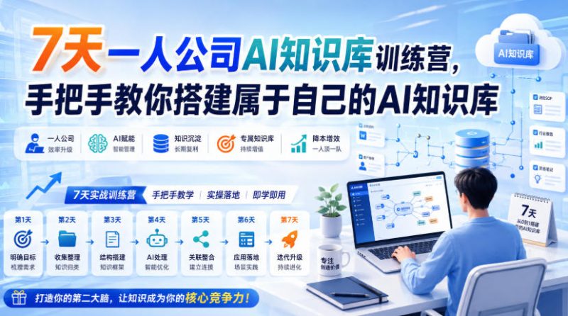 7天一人公司AI知识库训练营,手把手教你搭建属于自己的AI知识库-西蒙学社