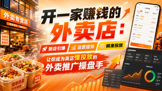 开一家賺钱的外卖店:新店引爆·运营提效·精准投放,让你成为真正懂投放的外卖推广操盘手-西蒙学社