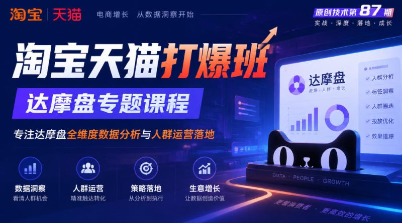 《淘宝天猫打爆班》原创技术第87期,达摩盘专题课程,专注达摩盘全维度数据分析与人群运营落地-西蒙学社