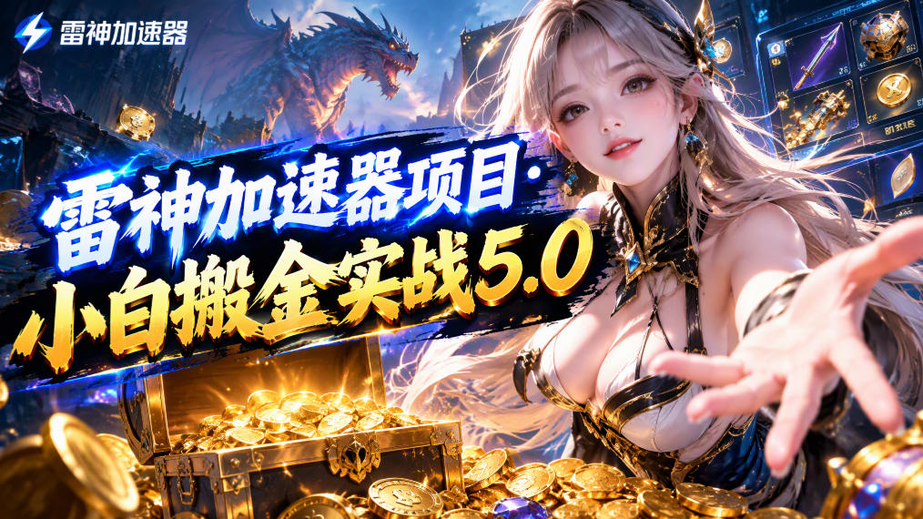 雷神加速器项目·小白搬金实战5.0，抖音W播100-150r，小白入局一天也能几十r-西蒙学社