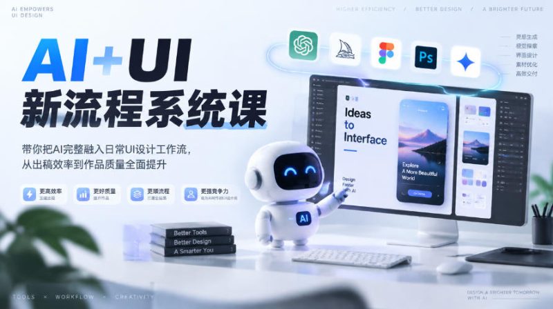 【无水印】AI+UI新流程系统课，带你把AI完整融入日常UI设计工作流，从出稿效率到作品质量全面提升（2026第4期）-西蒙学社