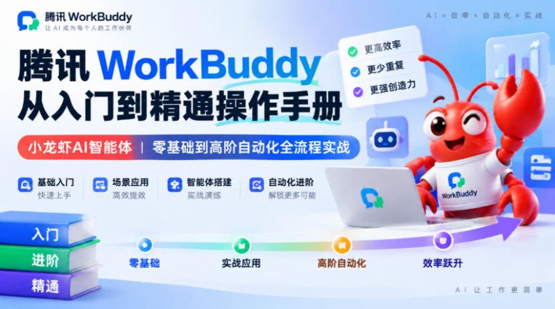 腾讯WorkBuddy从入门到精通操作手册|小龙虾AI智能体,零基础到高阶自动化全流程实战【文档】-西蒙学社