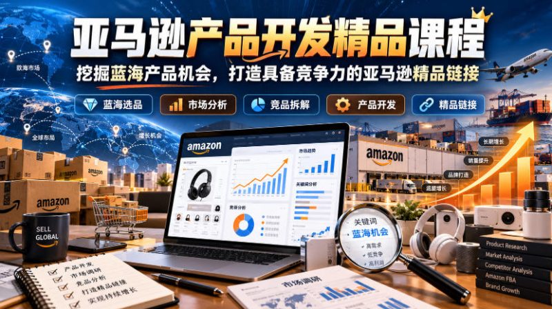亚马逊产品开发精品课程,挖掘蓝海产品机会,打造具备竞争力的亚马逊精品链接-西蒙学社
