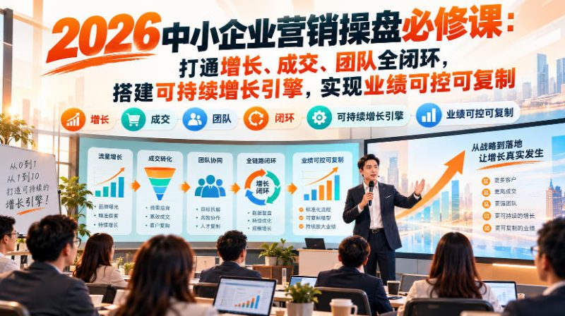 2026中小企业营销操盘必修课:打通增长、成交、团队全闭环,搭建可持续增长引擎,实现业绩可控可复制-西蒙学社