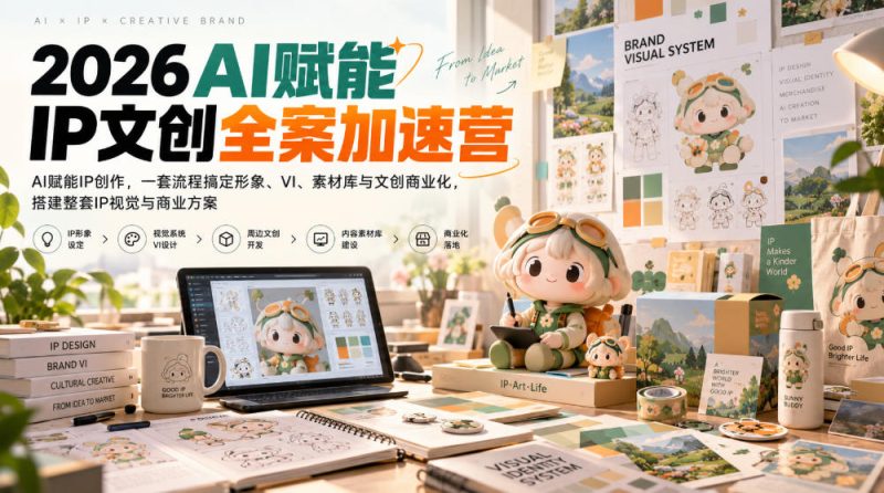 2026AI赋能ip文创全案加速营，AI赋能IP创作，一套流程搞定形象、VI、素材库与文创商业化，搭建整套IP视觉与商业方案-西蒙学社