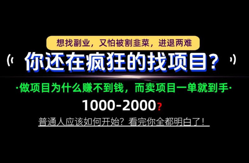 你还在疯狂的找项目？别傻了！卖项目才是真正的一本万利！怎么做，看完你全都明白！【揭秘】-西蒙学社