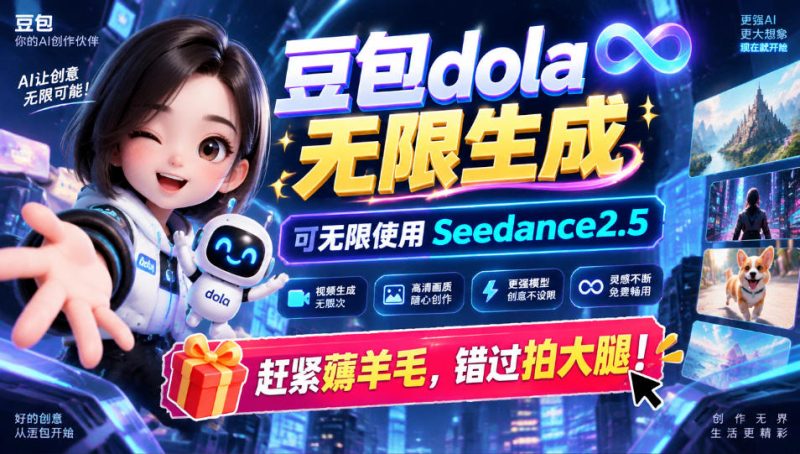 1029最新豆包dola无限生成技术,可以无限生成sseedance2.5,赶紧薅羊毛,和谐拍大腿-西蒙学社